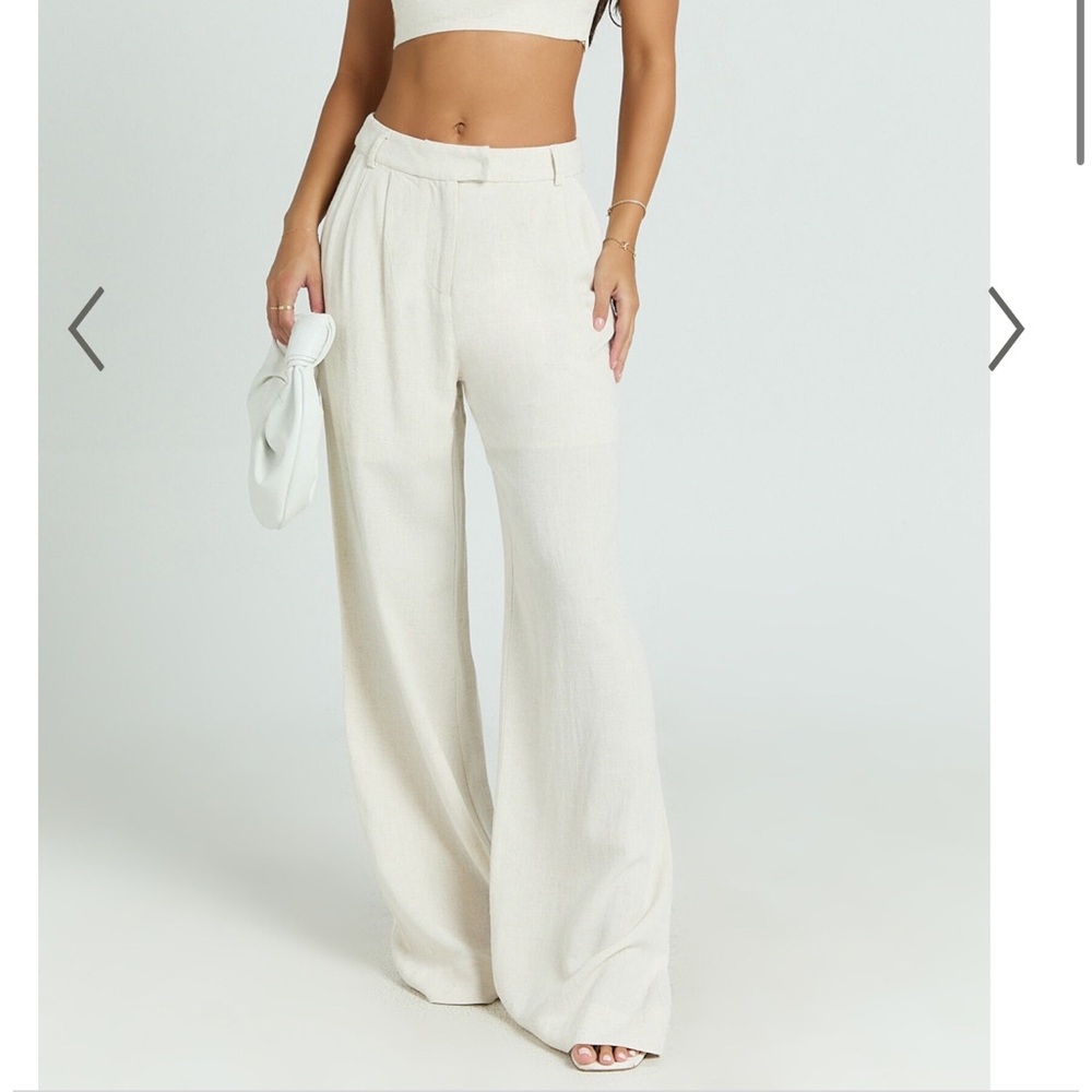 Showpo Cream Wide Leg Pants
